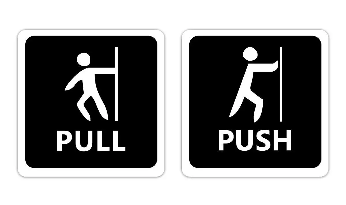 erven Of later Misverstand Acrylic Push Pull Door Sign