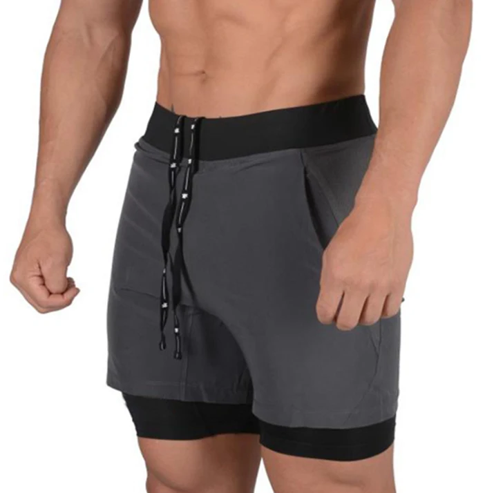 Workout Running Wear Men's Gym Shorts Custom Men Slim Sweat Fiess Sport Casual Print Pattern Knitted 2 in 1 Shorts Men766_voghion.com