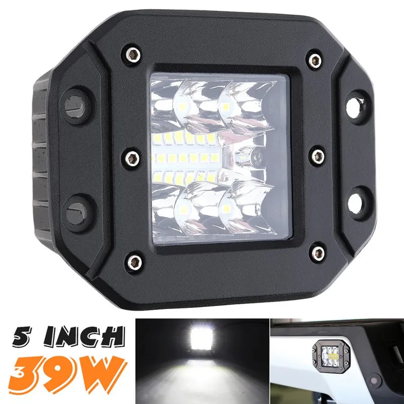 5Inch 12V 24V Offroad Flush Mount LED Pods SUV Work Lamp Truck Tail Light For Auto Car 4x4 4WD