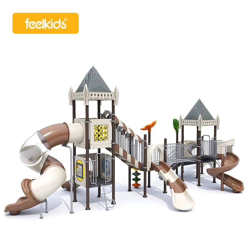 Feelkids ALITA-NC24009 Durable Colorful Kid's Playground Slide Equipment Amusement Park Set Made PE Plastic for School Garden supplier