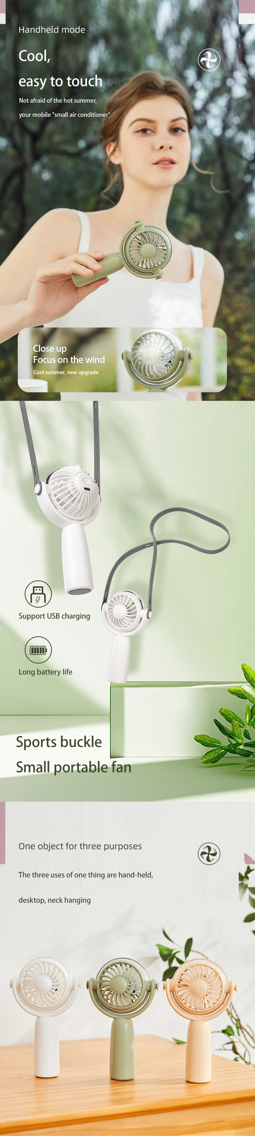 Fashion Neck Fan, Portable, 5, Battery - detail 6