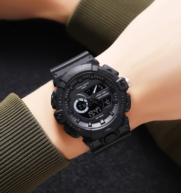 Skmei 2225 Classic Countdown Timer Waterproof Cold Light Led Sport Watch Analog Digital Plastic Watches