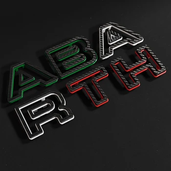 Genuine Carbon Fiber Material Click Type Outer Exterior Front Grill Bumper Letter Trims Accessory for Fiat 695 Abarth 595 500