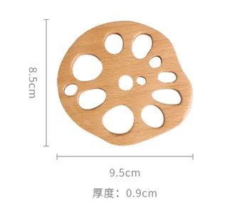 beech Coaster Creative Lotus Root Piece Insulation Solid Wood Coaster for Various Cups