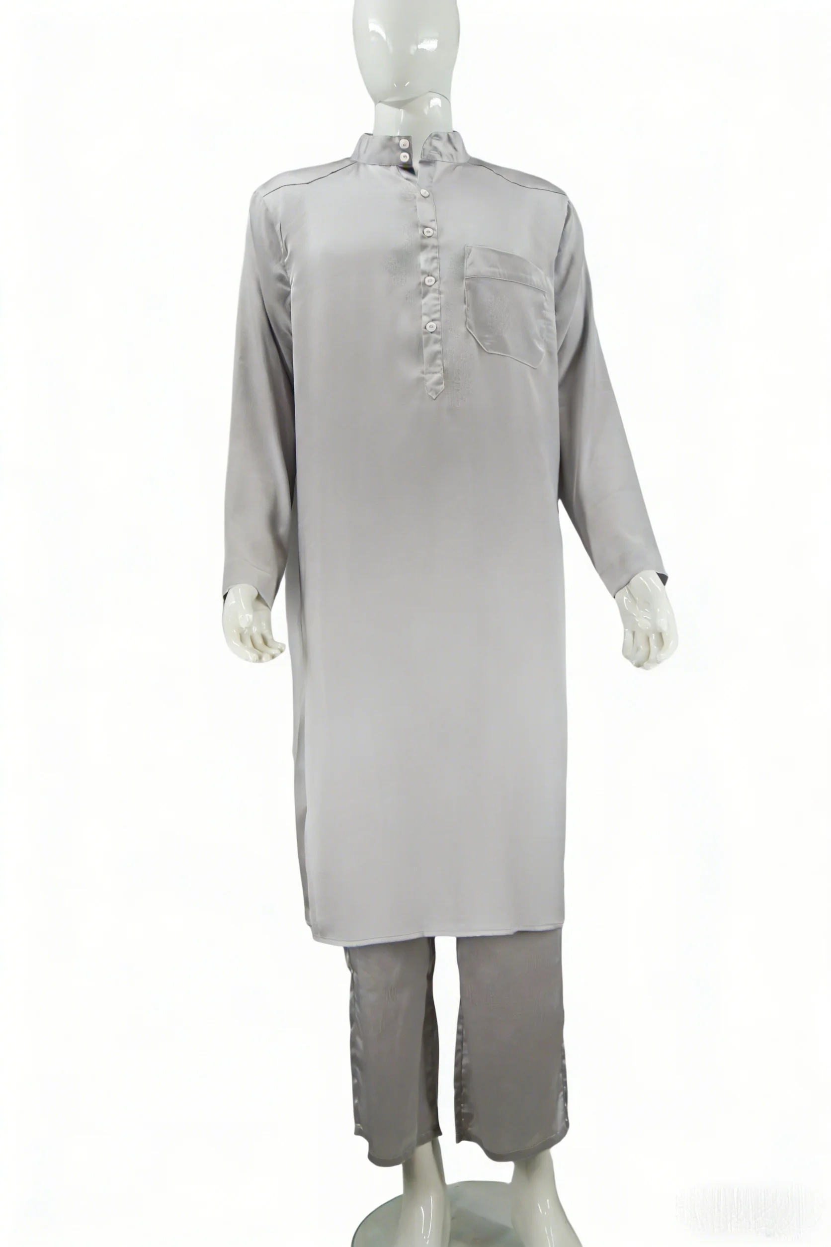 2025 New Men's Arabic Abaya Set Muslim Islamic Prayer Dress White Long Sleeve Robe