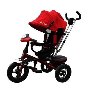 Children's Tricycle 4 in 1 With Big Air Wheel and Music & 5 Point Seat Belt & Brake