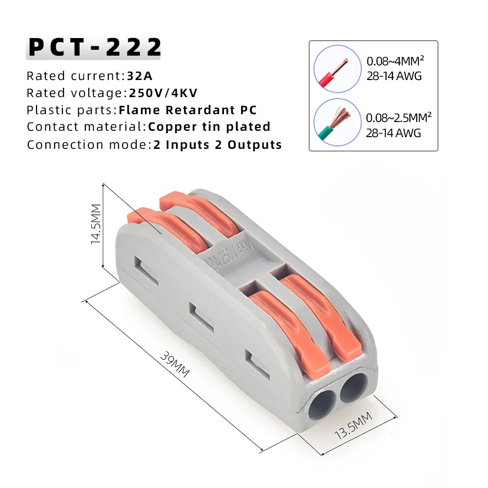 kejian direct factory wire in connectors CMK 412 wire push connector Wire terminal pin connector