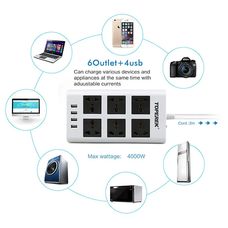 Плоский разъем универсальный сетевой фильтр с