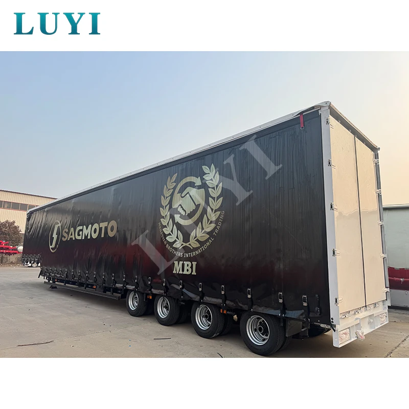 Customized 3 Axle Side Curtain Semi Trailer with Enclosed Top Van Truck Cargo Body Steel Material Top Sale in Armenia