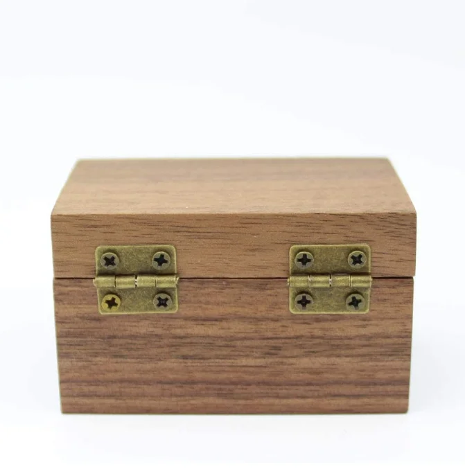 Оптовая продажа на заказ в стиле кантри грецкого ореха обручальное кольцо из дерева шкатулка деревянная коробка для кольца/Подарочная коробка для хранения