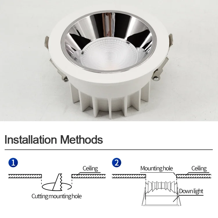 Customized Modern Round Indoor Ceiling LED Downlight Recessed Anti-Glare Dimmable Lamp with Aluminum Body