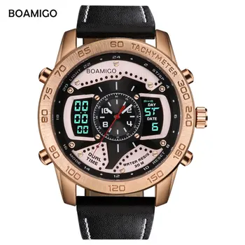BOAMIGO Brand Watches Men Sports Luxury LED Watch Model Luminous