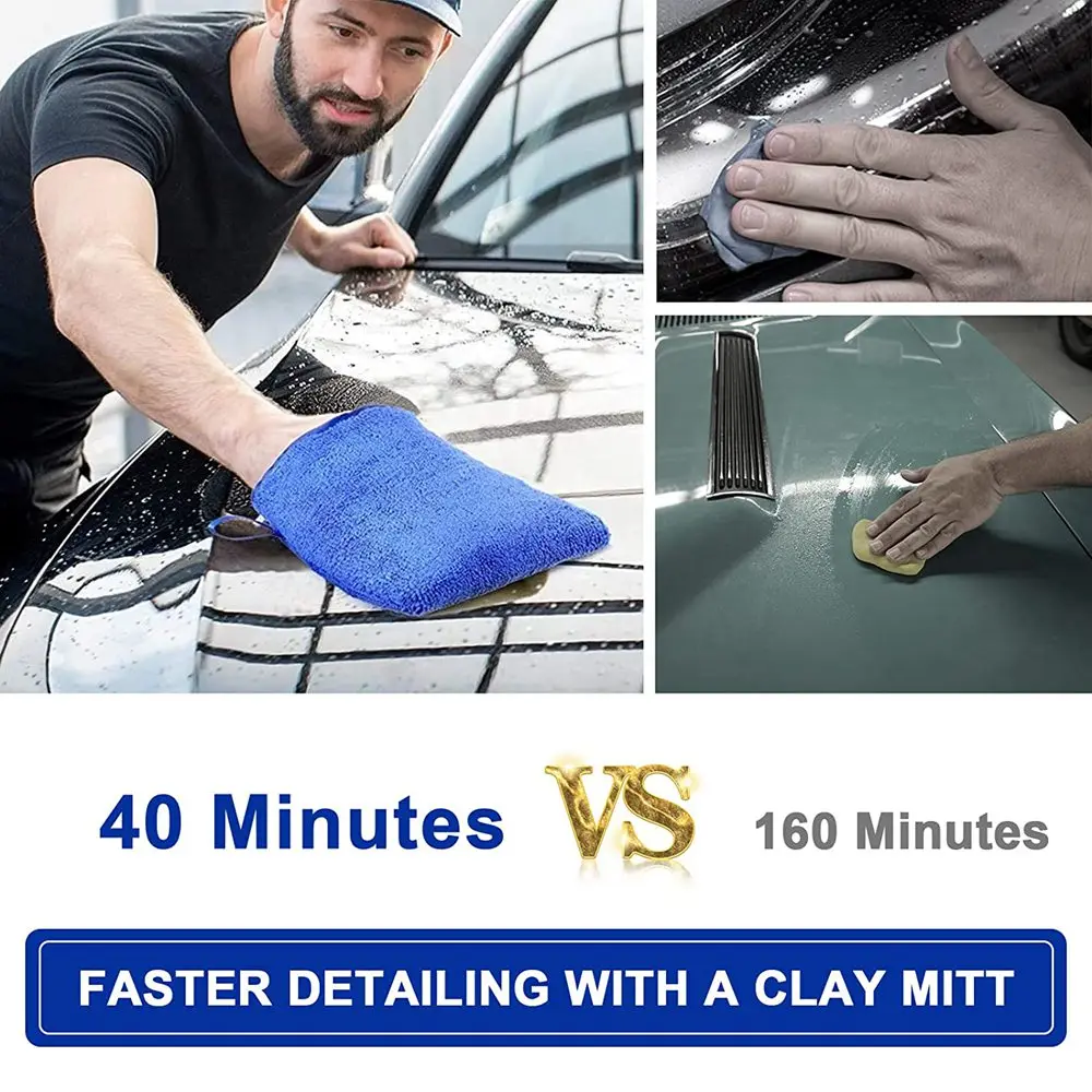 Car Clay Mitt, Car Clay Bar Mitt, Surface Prep Mitt, Finish Clay Bar Mitt  Wash Mitt Clay Eraser Mitt for Car Detailing and Polishing Clay Bar Tool (1