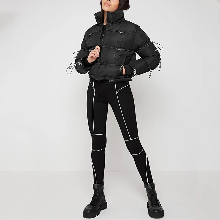 reflective bungee ripstop puffer jacket