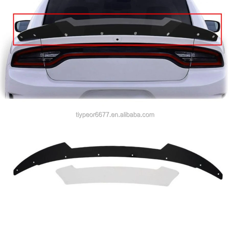 product wickerbill rear spoiler fit for dodge charger 2015   2023 wicker bill extended muscle style rear trunk wing exterior accessories-3