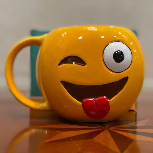 Free Sample Ceramic Milk Cup Coffee Smile Face Mug Tea Mug Drinking Cup