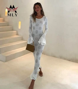 Wholesale Beach Coverups New Sexy Long Sleeve 3-Piece Bikini Cover Women Cover up Dress Custom Swimming Dress for Women