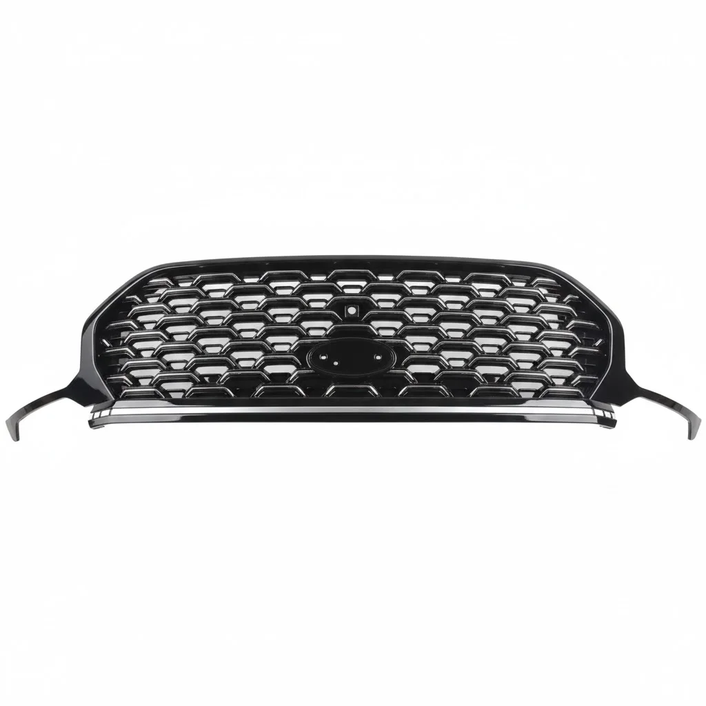 OEM ENS1-8200AA/NS1-8203-A Gloss Black Front Upper Grille for Ford Territory 2022 Honeycomb Mesh Radiator Grill with Camera Hole