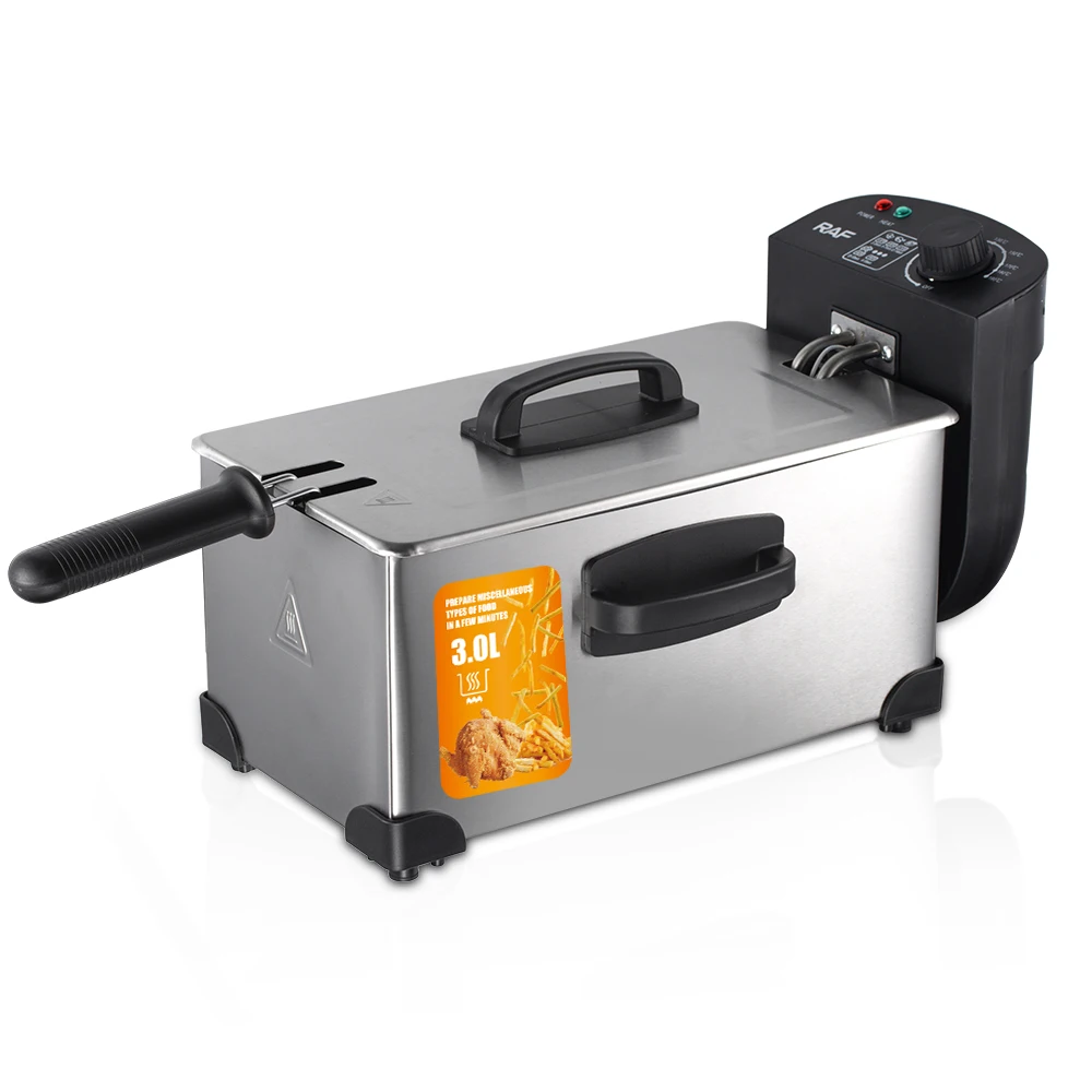 RAF R.5299 Electric Deep Fryer - 2000W Stainless Steel, Non-Stick