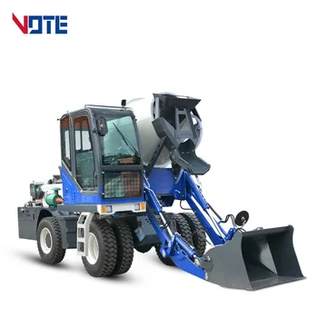 self loading diesel portable concrete mixer machine with pump truck to make concrete blocks with lift concrete mixer truck