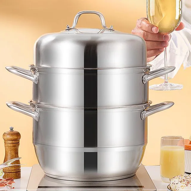 Cooking Pot Set OEM Large Capacity Stainless Steel Steamer Pots Cooking Pots For Food