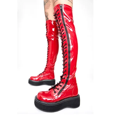 Zapato de charol rojo con plataforma track para mujer - Reflect