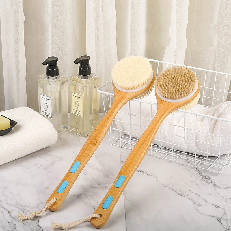 Hot Sale Antiskid Handshake Wood Handle Back Body Cleaning Bath Brush