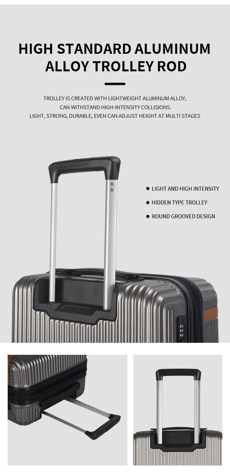 Three In One Set With Vertical Stripe Pattern ABS PC Luggage, 20in, 24in, 28in ABS