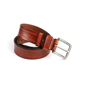 High Quality Vintage Full Grain Genuine Cowhide Men Pure Luxury Leather Belts