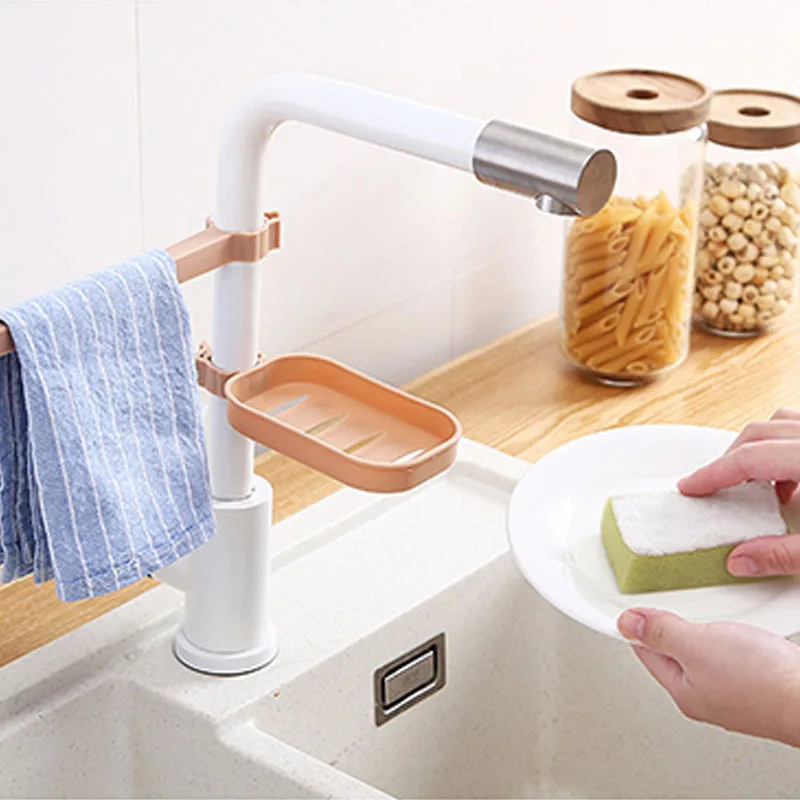 Sink Soap Organzier Rack Plastic Bathroom Storage Trays Sponge