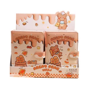 2026  Custom A5 Cute Color Cartoon  Bread Bear Journal Diary PU  Notebook with Magnetic Buckle