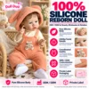 Peach Orange Overalls Animal Ear Sunhat