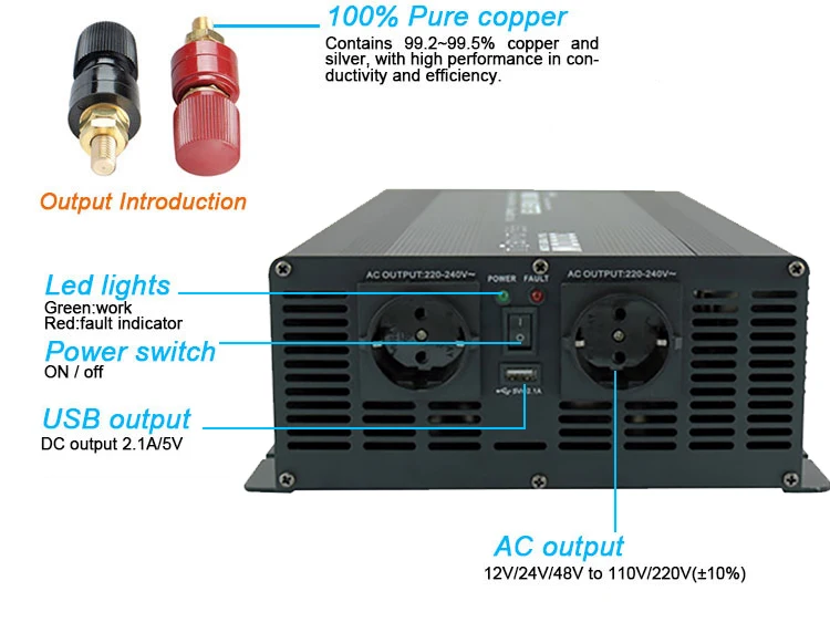 5000w 12v 24v 48v Dc To Ac 100v 110v 120v 220v 230v 240v Msw Modified ...