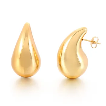 2023 Hot Selling Stainless Steel 18k Gold Plated Tear Drop Waterdrop ...