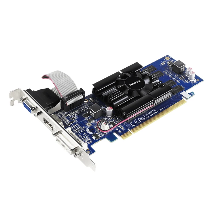 Scheda Grafica GT 210 1GB DDR3, 64 - Bit, HDMI VGA DVI, Scheda Grafica Video per PC per Computer, PCI Express 2.0 con Ventole di Raffreddamento Silenzioso