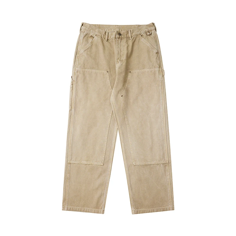 【SATIIIZ】Nape Double Nnee Carpenter Cotton Pants SATIIIZ】Nape Double Nnee Carpenter Cotton Pants