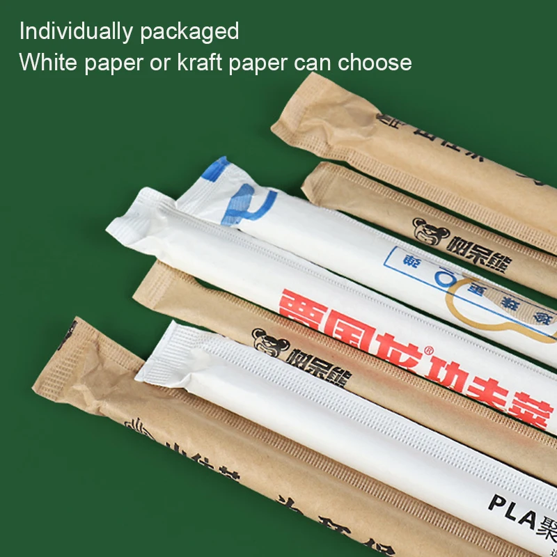 Eco Friendly Custom Clor 6 8 12Mm Disposable PLA Drinking Plastic Straws Iced Drink PLA Straw Individually Wrapped Biodegradable factory