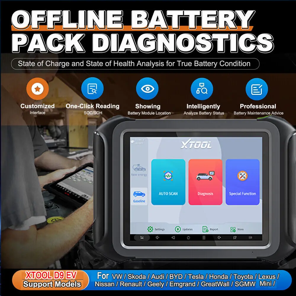 Xtool D9 Ev Energy Vehicles And Petrol Car Diagnostic Tools For Tesla