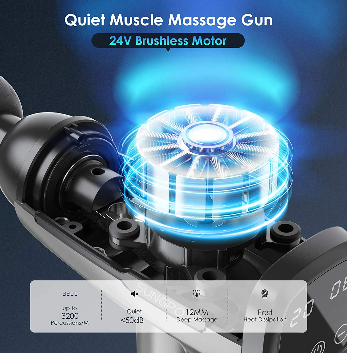 YK-pistola de masaje eléctrico por vibración, Mini pistola de