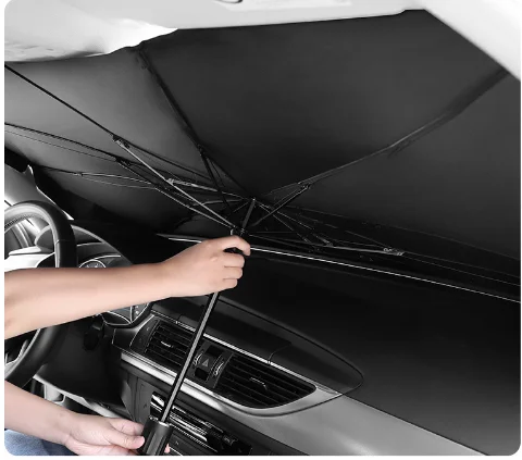 Sunday Sunshade Car Sun Shade Umbrella UV Protector Manual Open Logo Printed Ultraviolet Accessories for Travel