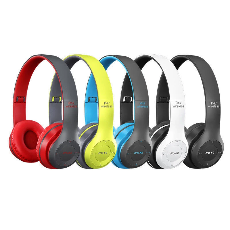 P47 BT Helmets Wireless Earphone Foldable Noise Cancelling Hifi Stereo Headphone with Mic Headsets Bag for Kids Girl Gift - ANKUX.COM