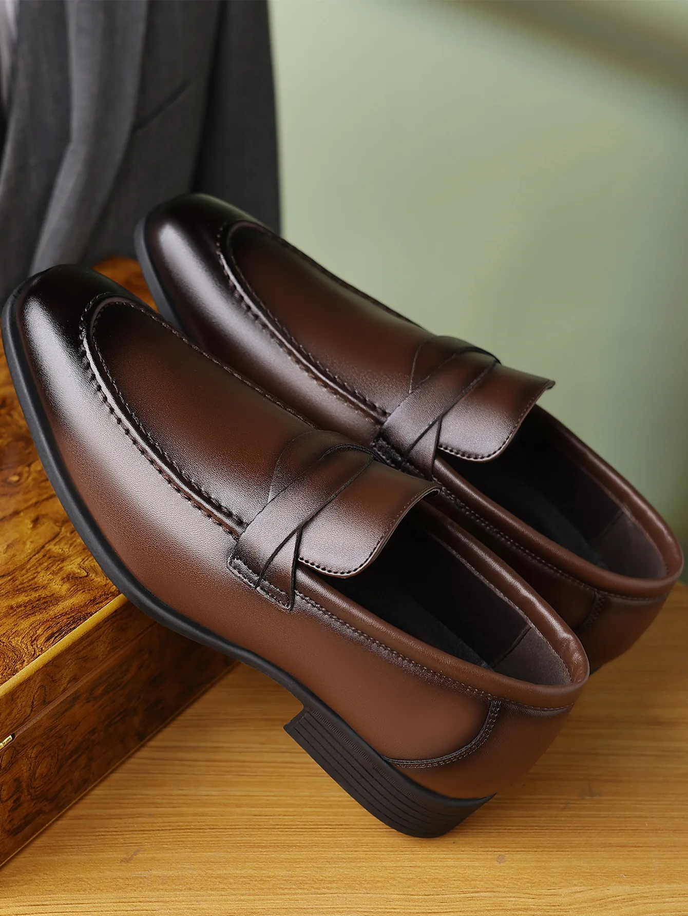 PU Leather Dress Shoes for Men Trendy Mens Office Shoes Breathable Casual  Men Dress Shoes