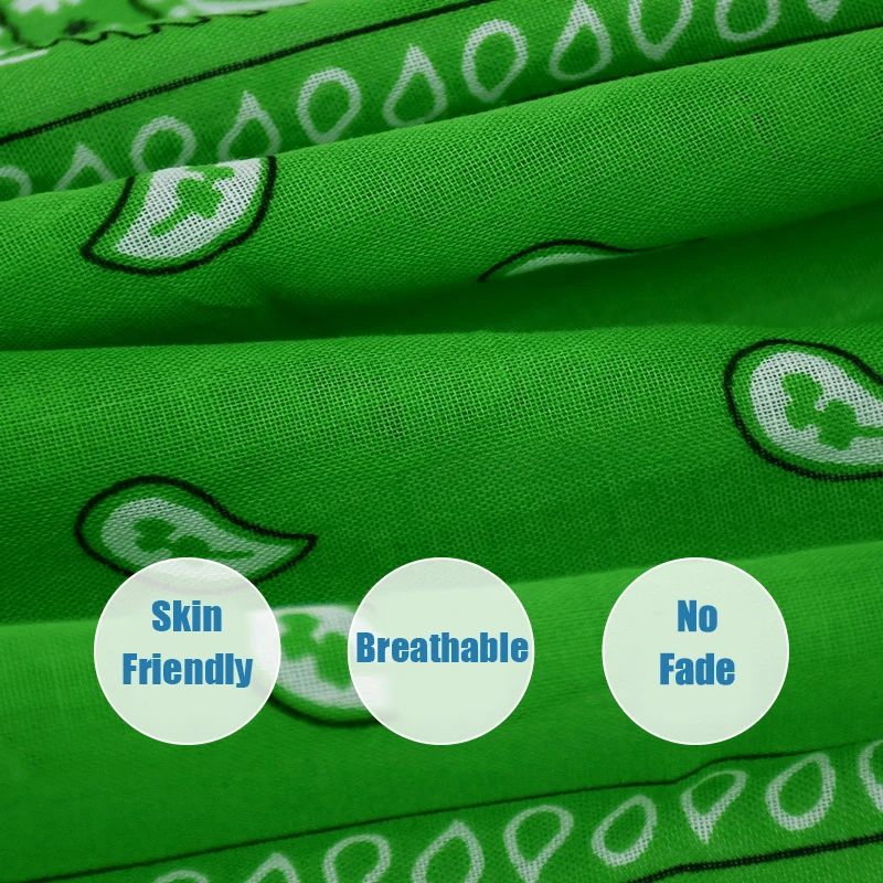 100% хлопок красочный принт Пейсли индивидуальные головные повязки Открытый Спорт Велоспорт Солнцезащитный шейный квадратный шарф банданы