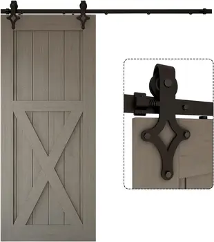 6/6.6ft Sliding Barn Door Hardware Kit Concealed Folding Barn Door Hardware Conceived Rail Mechanism Door