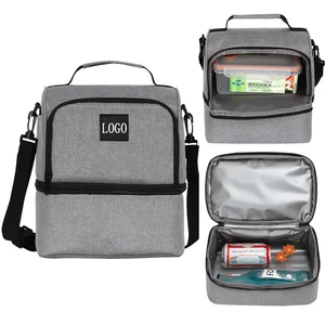 Eastshine Multifunctional Refrigerated Ice Pack Double-layer Lunch Box Cooler Insulation Bag with Rice Lunch Bag