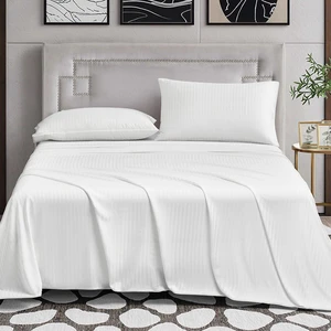 OEKO-TEX Certified 100% Bamboo Bed Sheet Set Modern 4-Piece Eco-Friendly Hotel Bedding Custom OEM/ODM White 300tc Sheets for