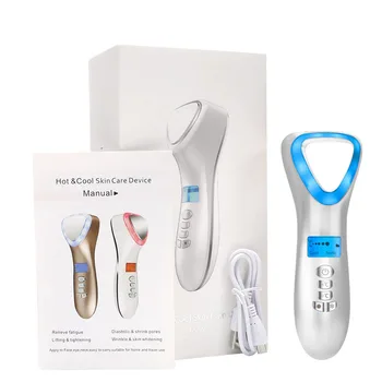 Heated Clean LED Therapy Cool Facial Massager Device with Gift Box