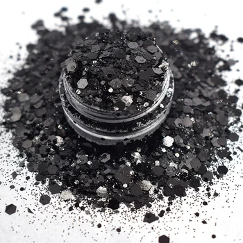 Cheap Black Chunky Sequins Glitter Cosmetic Craft Glitters for Resin, Body, Hair, Face, Nail, Tumbler