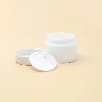 White Porcelain Round Glass Cosmetic Jar 20ml 50ml 100ml