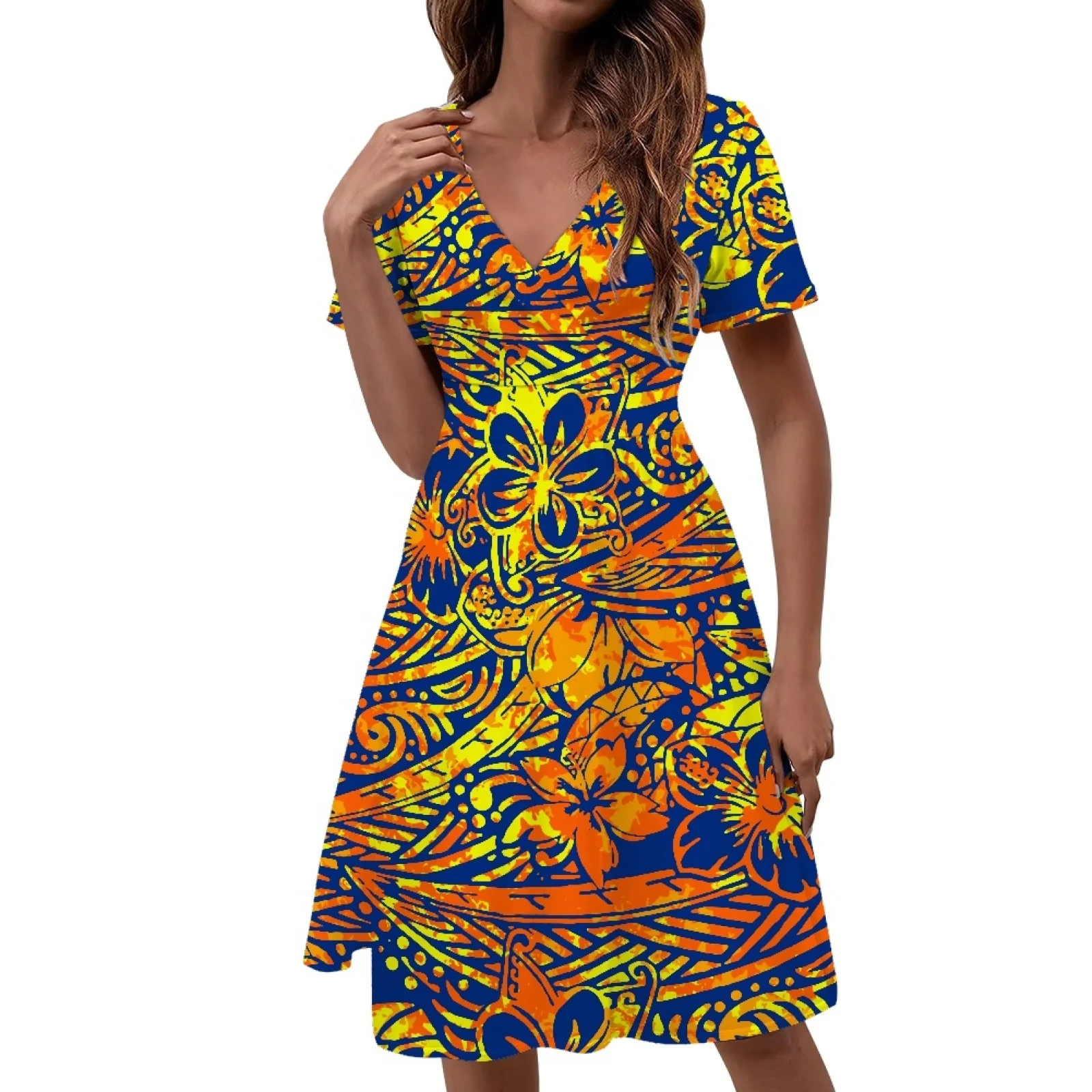 Polynesian Tribal Samoan Hawaiian Design Print Classic Dresses Custom  Autumn Flower Print Prom Sexy Dress| Alibaba.com